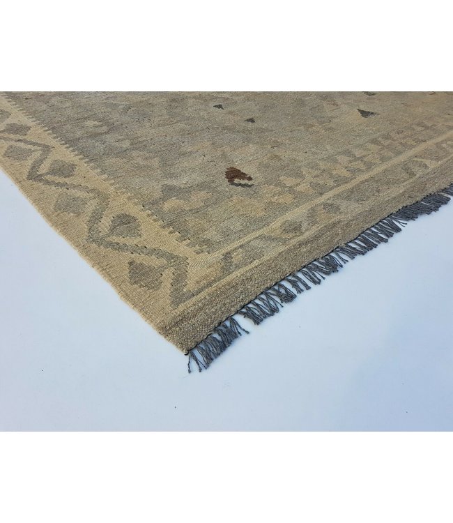 Fantastic Geometric Handwoven Afghan Kilim Rug 301x195 cm Multi color Rectangle 100% Wool Tribal