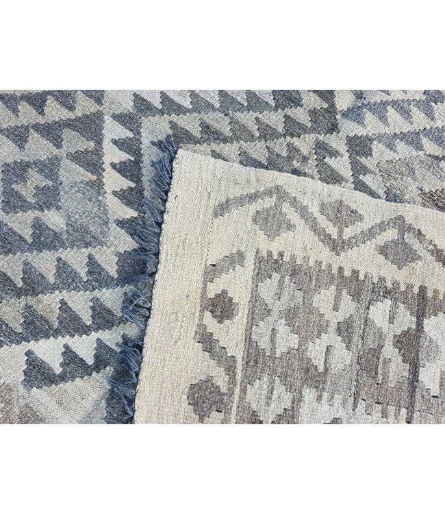 Fantastic Geometric Handwoven Afghan Kilim Rug 301x195 cm Multi color Rectangle 100% Wool Tribal