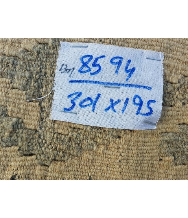 Fantastic Geometric Handwoven Afghan Kilim Rug 301x195 cm Multi color Rectangle 100% Wool Tribal