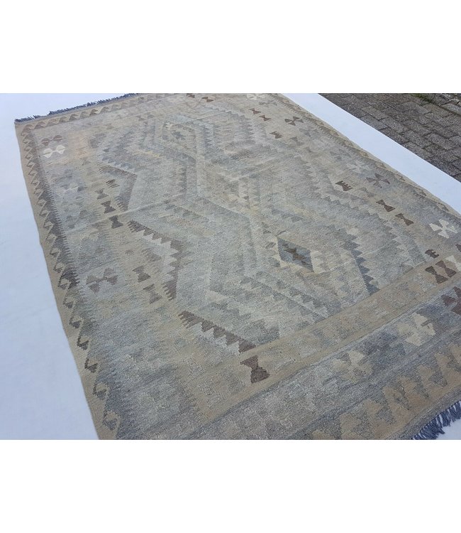Fantastic Handwoven Geometric Afghan Kilim Rug 303x200 cm  Rectangle Tribal 100% Wool
