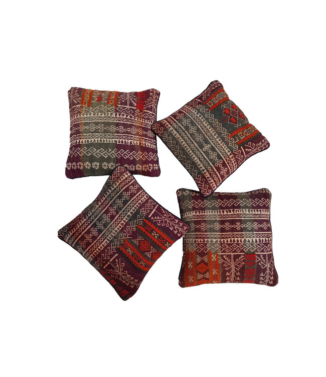 4x kelim kussens 45x45 cm met vulling