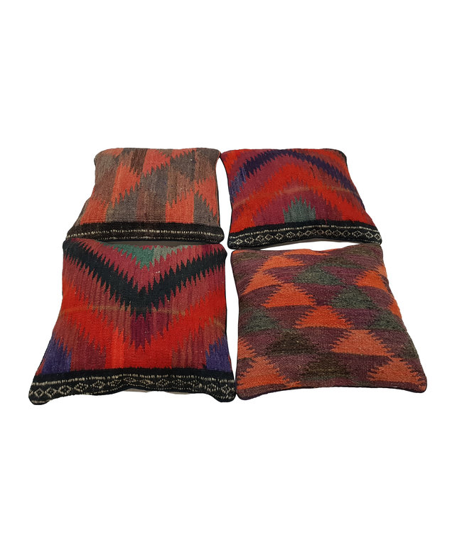 4x kelim kussens 45x45 cm met vulling