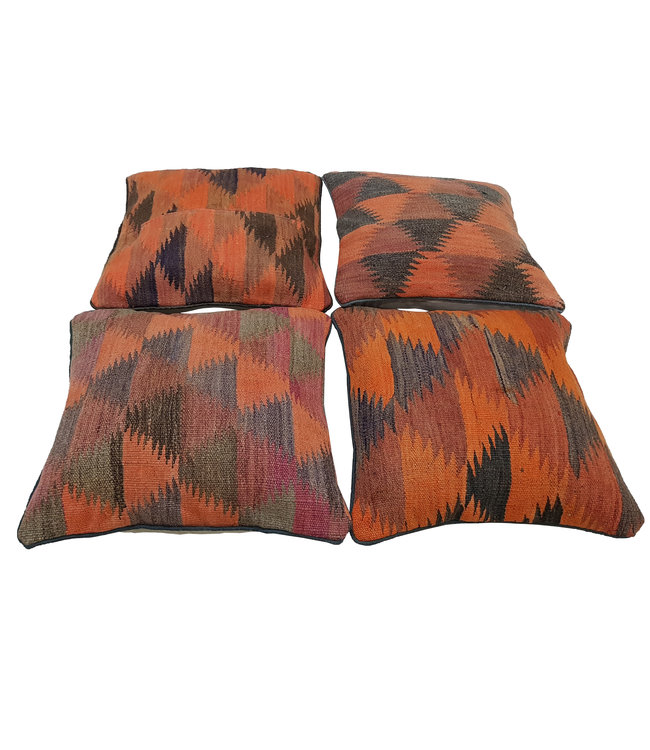 4x kelim kussens 45x45 cm met vulling