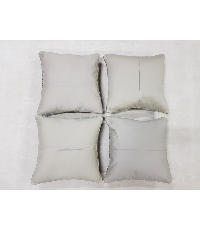 4x modern Kelim Kissen 50x50 cm mit Füllung