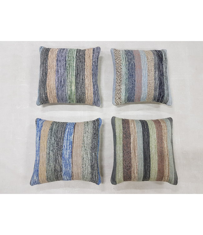 4x modern Kelim Kissen 50x50 cm mit Füllung