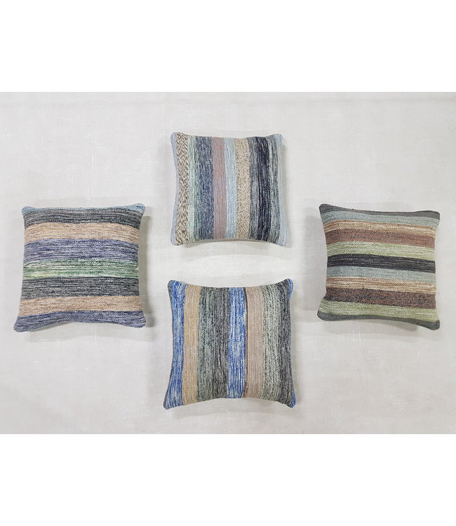4x modern Kelim Kissen 50x50 cm mit Füllung