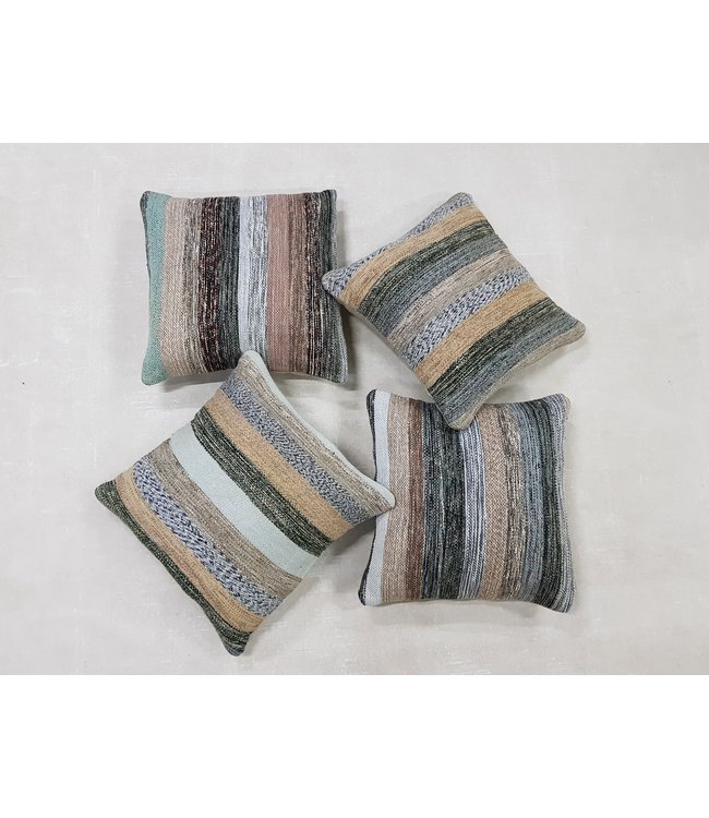 4x modern Kelim Kissen 50x50 cm mit Füllung