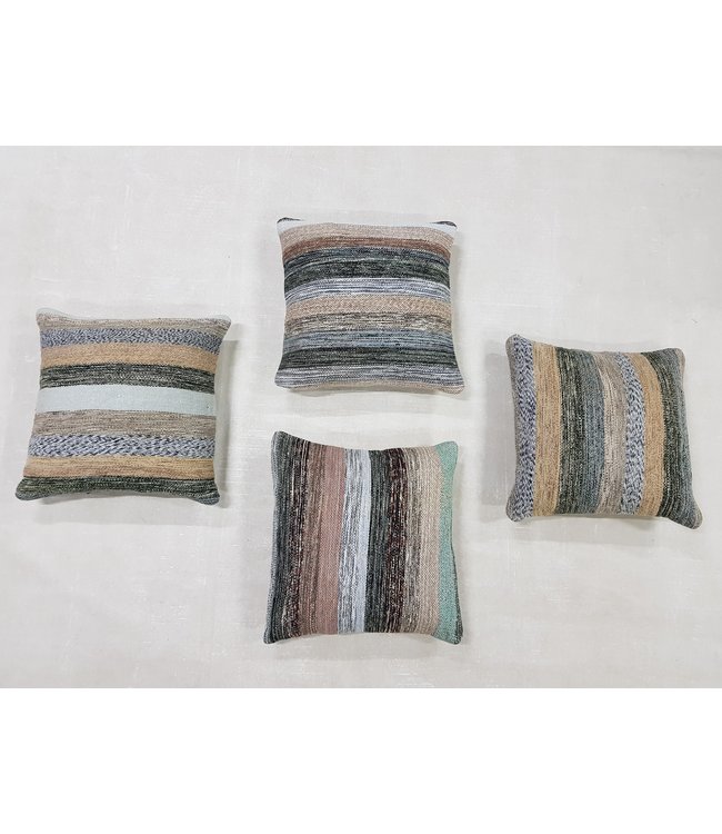 4x modern Kelim Kissen 50x50 cm mit Füllung