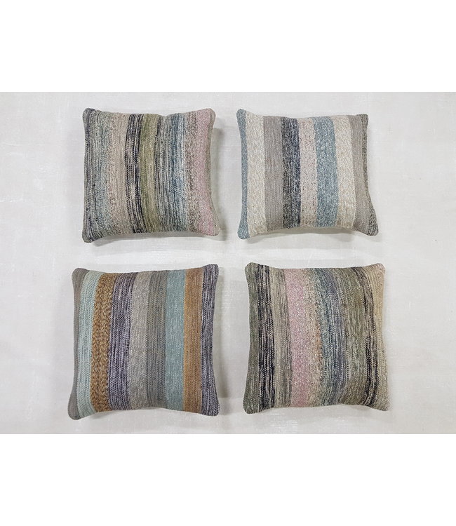 4x modern Kelim Kissen 50x50 cm mit Füllung