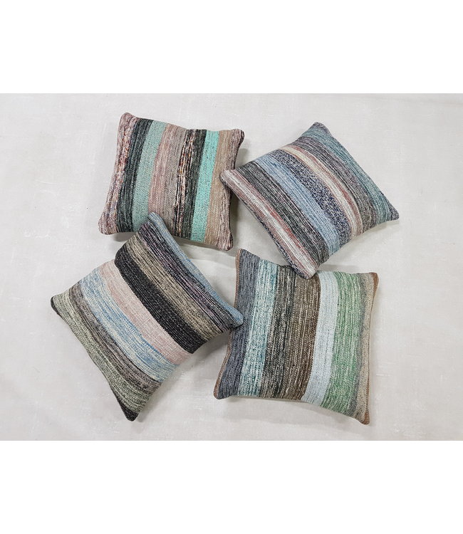 4x modern Kelim Kissen 50x50 cm mit Füllung