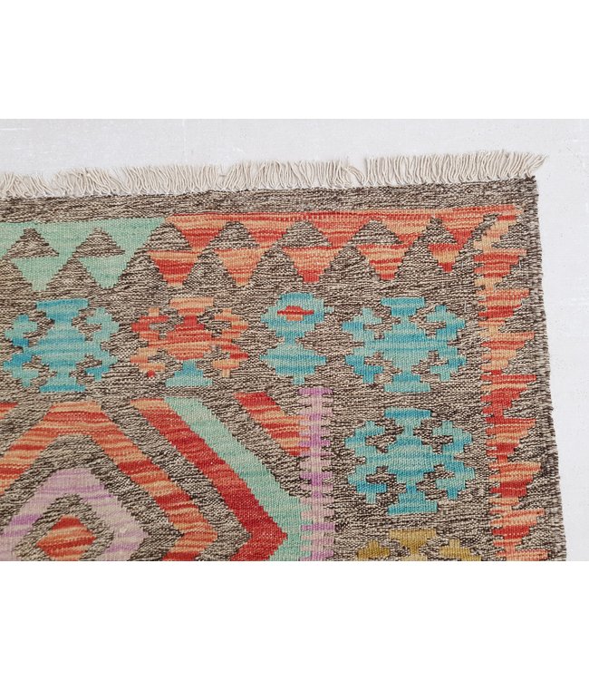 Beautiful Oriental Handwoven Geometric Afghan Kilim Rug 300x205 cm Multi color Rectangle Tribal 100% Wool