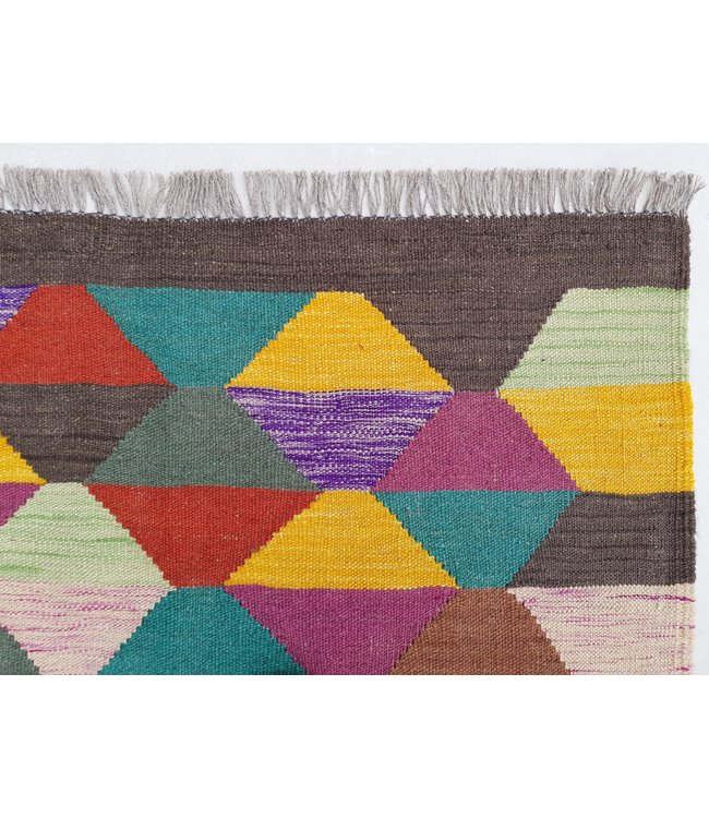 Beautiful Traditional Handwoven Afghan Kilim Rug 296x202 cm Multi color Rectangle 100% Wool