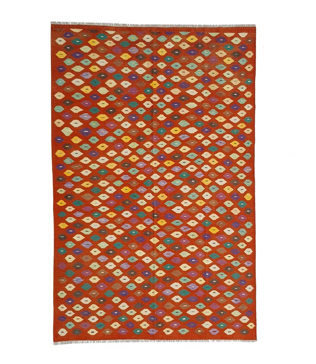 Fantastic handmade Geometric Afghan  Kilim Rug 300x199 cm Oriental 100% Wool Tribal
