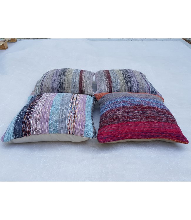 4x modern kelim kussens 50x50 cm met vulling