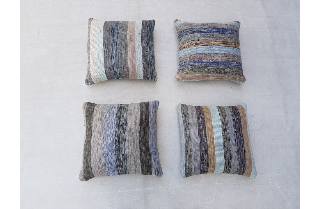 4x unike moderne kelim kussens met vulling ca 50x50 cm