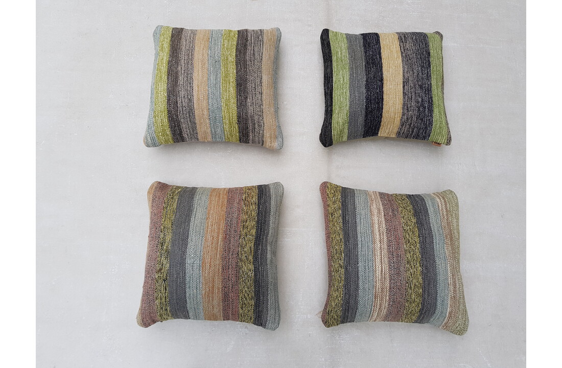 4x unike moderne kelim kussens met vulling ca 50x50 cm