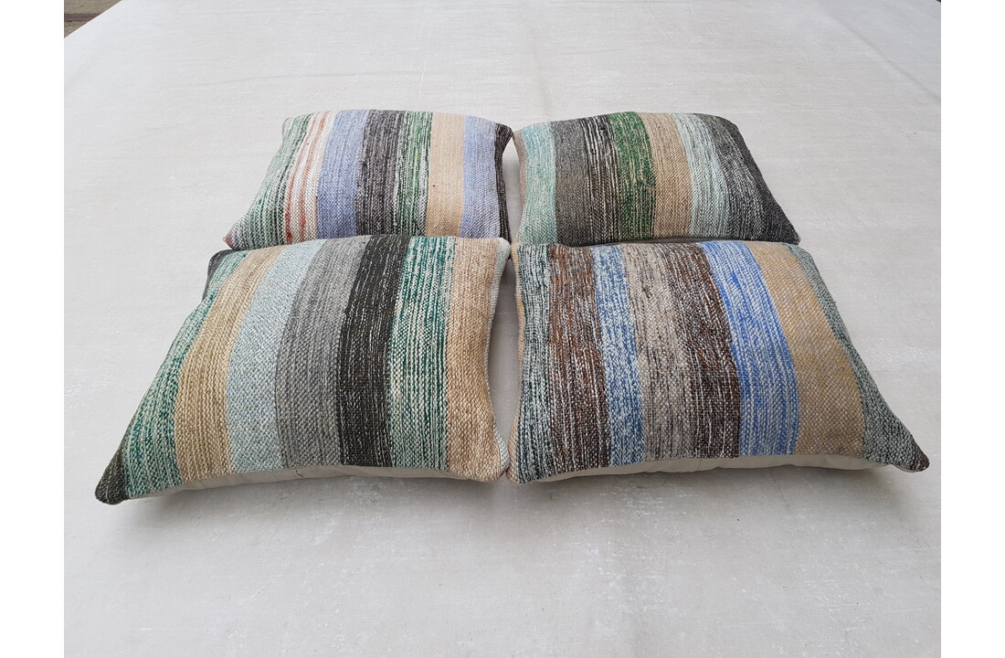 4x unike moderne kelim kussens met vulling ca 50x50 cm