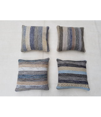 4x modern Kelim Kissen 50x50 cm mit Füllung