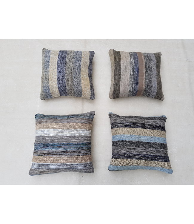 4x modern Kelim Kissen 50x50 cm mit Füllung