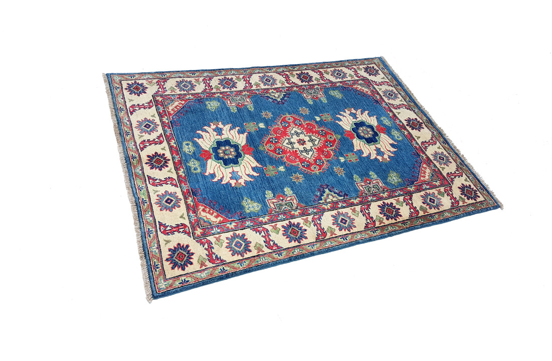 Handgeknoopt kazak tapijt 163x122 cm oosters kleed vloerkleed