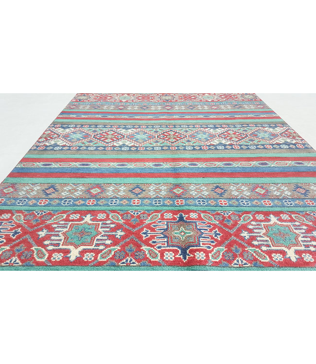 Hand knotted  5'8x4'1 wool kazak area rug  178x125 cm  Oriental carpet