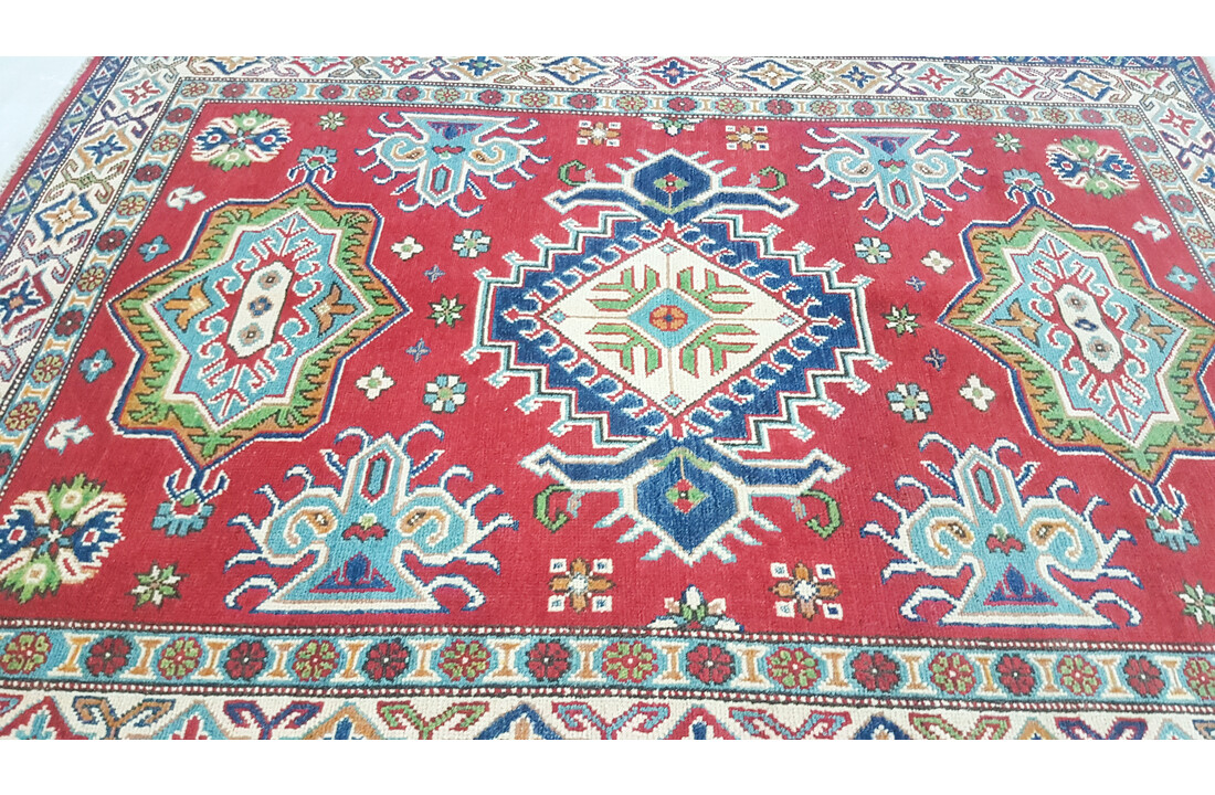 Handgeknoopt kazak tapijt 175x123 cm oosters kleed vloerkleed