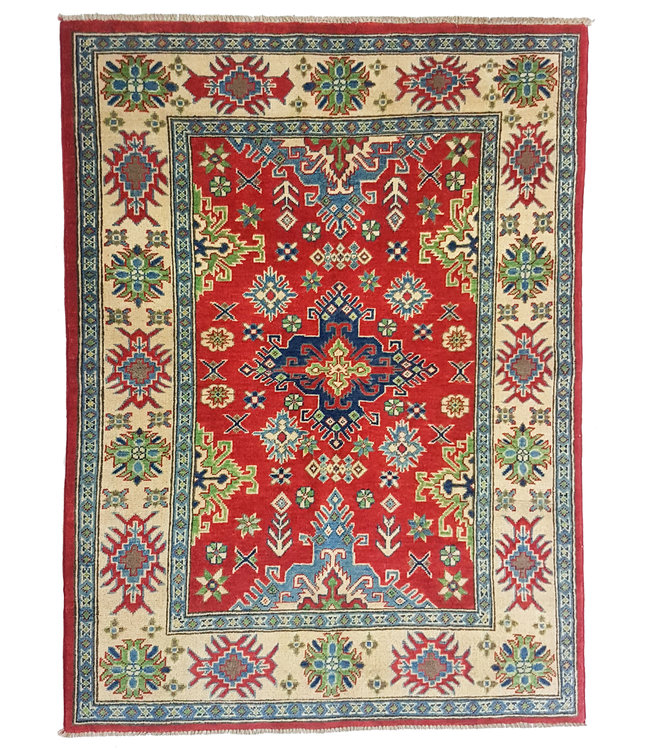 Hand knotted  5'2x4'0 wool kazak area rug  159x123 cm  Oriental carpet