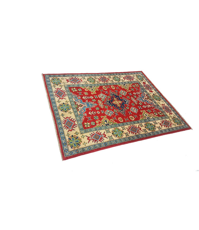 Hand knotted  5'2x4'0 wool kazak area rug  159x123 cm  Oriental carpet