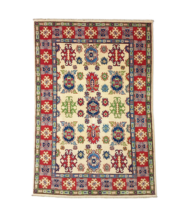 Handgeknoopt kazak tapijt 186x121 cm  oosters kleed vloerkleed
