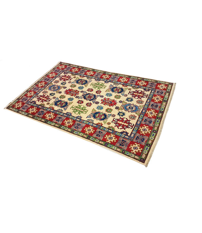 Hand knotted  6'1x3'9 wool kazak area rug 186x121 cm  Oriental carpet