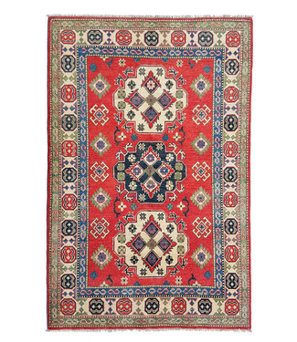 Hand knotted  6'1x4'1 wool kazak area rug 186x127 cm  Oriental carpet