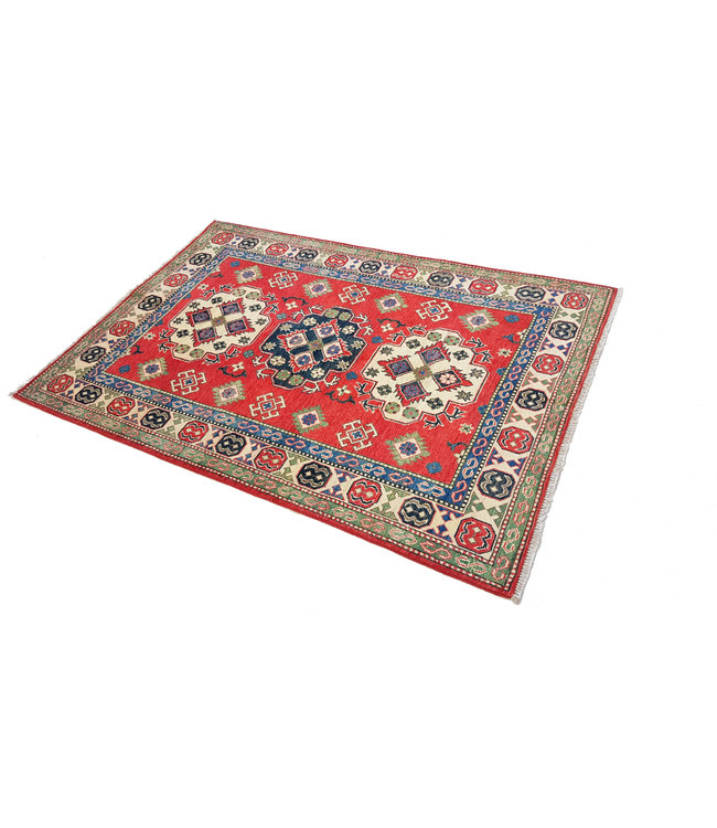 Hand knotted  6'1x4'1 wool kazak area rug 186x127 cm  Oriental carpet