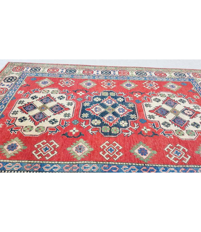 Handgeknoopt kazak tapijt 186x127 cm  oosters kleed vloerkleed
