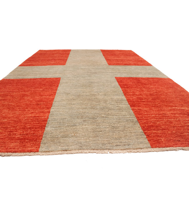 Hand knotted 8'2x5'7 Modern  Art  Wool Rug 252x174 cm  Abstract Carpet