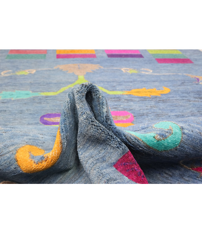 Hand knotted 7'5x5'4 Modern  Art  Wool Rug 231x165 cm  Abstract Carpet