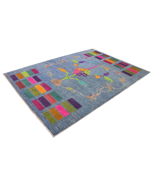 Hand knotted 7'5x5'4 Modern  Art  Wool Rug 231x165 cm  Abstract Carpet