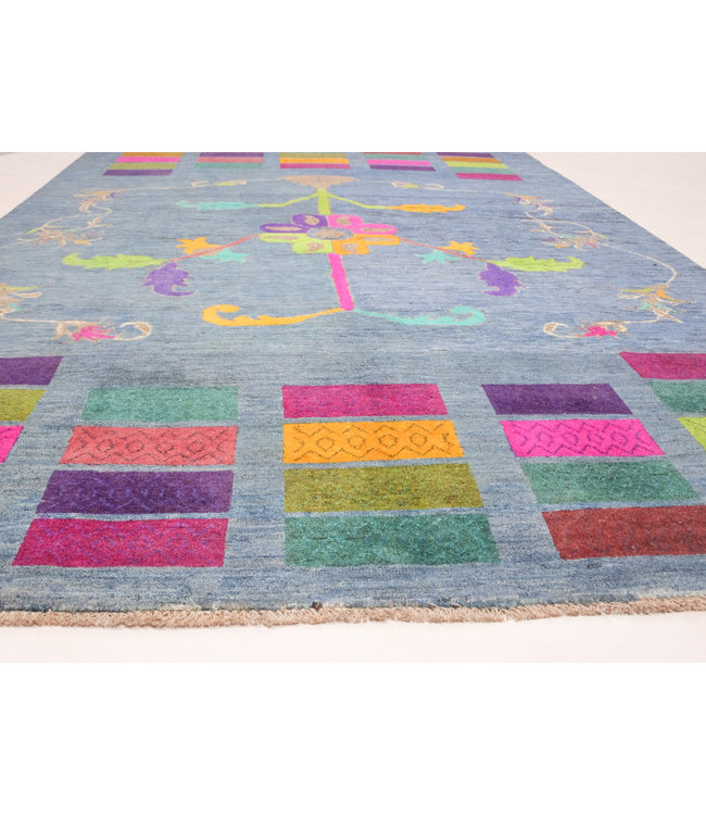 Hand knotted 7'5x5'4 Modern  Art  Wool Rug 231x165 cm  Abstract Carpet