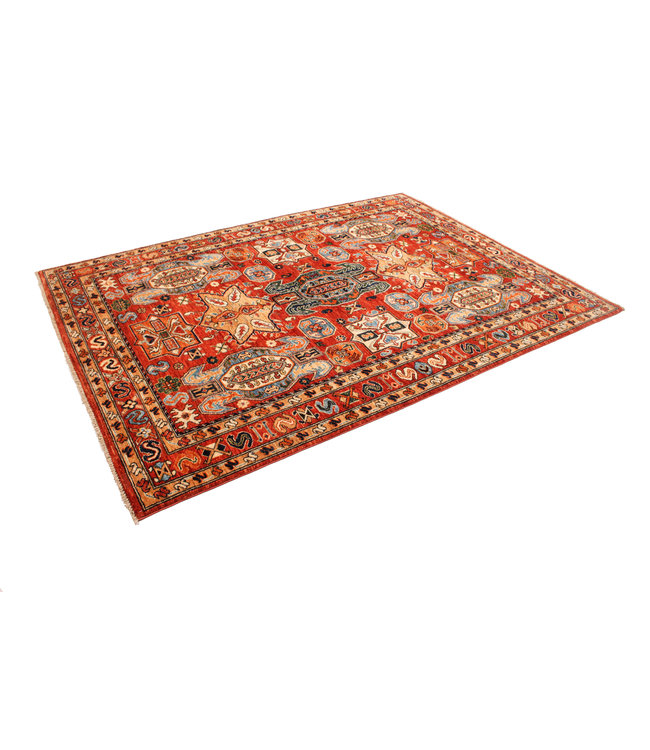 super fein oriental kazak teppich 238x174 cm Abstrakt Wolle Teppich