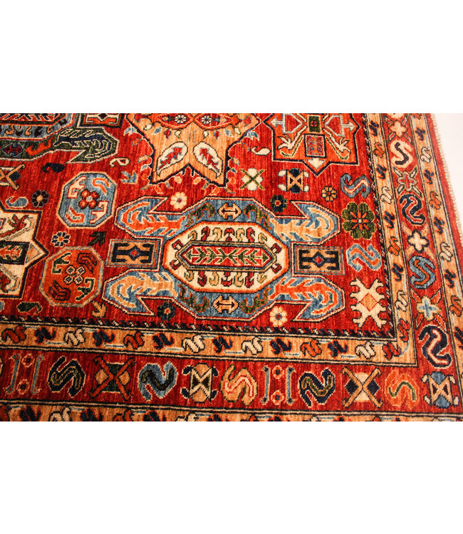 Hand knotted 7'8x5'7 super fine oriental kazak rug 238x174 cm  Abstract Carpet
