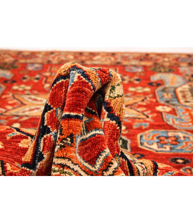 Hand knotted 7'8x5'7 super fine oriental kazak rug 238x174 cm  Abstract Carpet