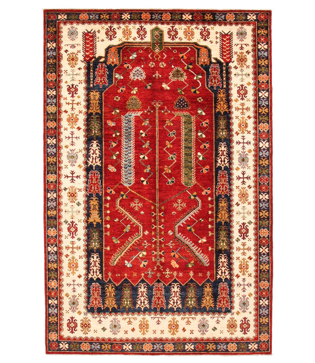 Hand knotted 9'8x6'4 super fine oriental kazak rug 300x197 cm  Abstract Carpet