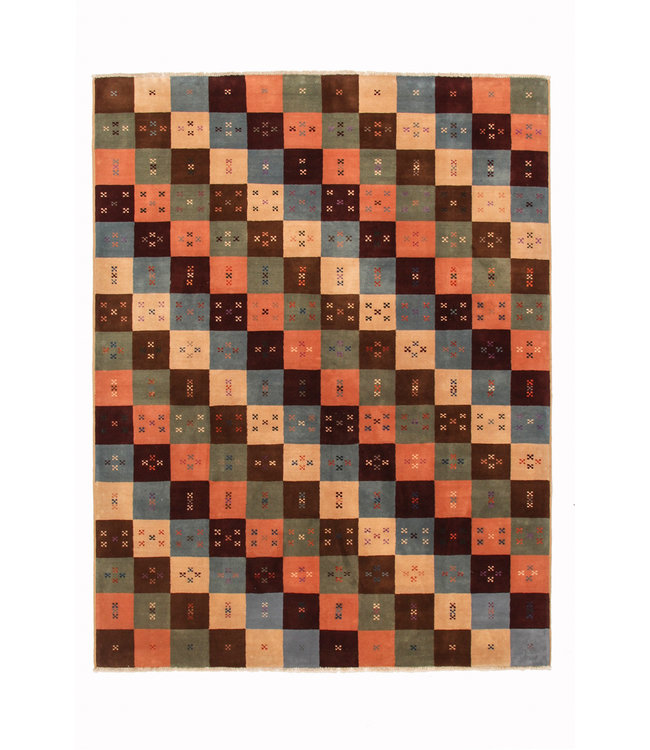 Hand knotted 7'7x5'9 Modern  Wool Rug 235x182 cm  Abstract Carpet