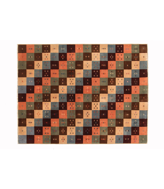 Hand knotted 7'7x5'9 Modern  Wool Rug 235x182 cm  Abstract Carpet