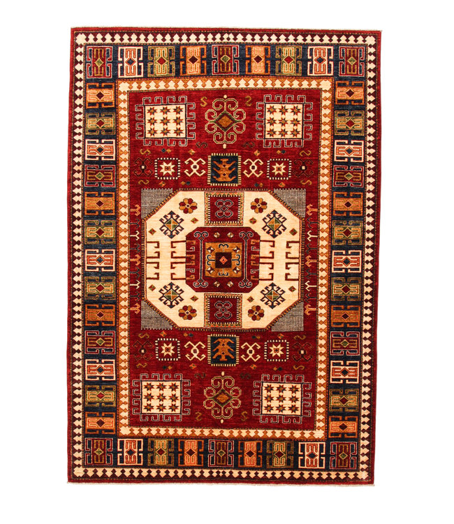 Hand knotted super fine Red kazak best Wool 294x201cm Area Rug Carpet 9'6x6'5ft