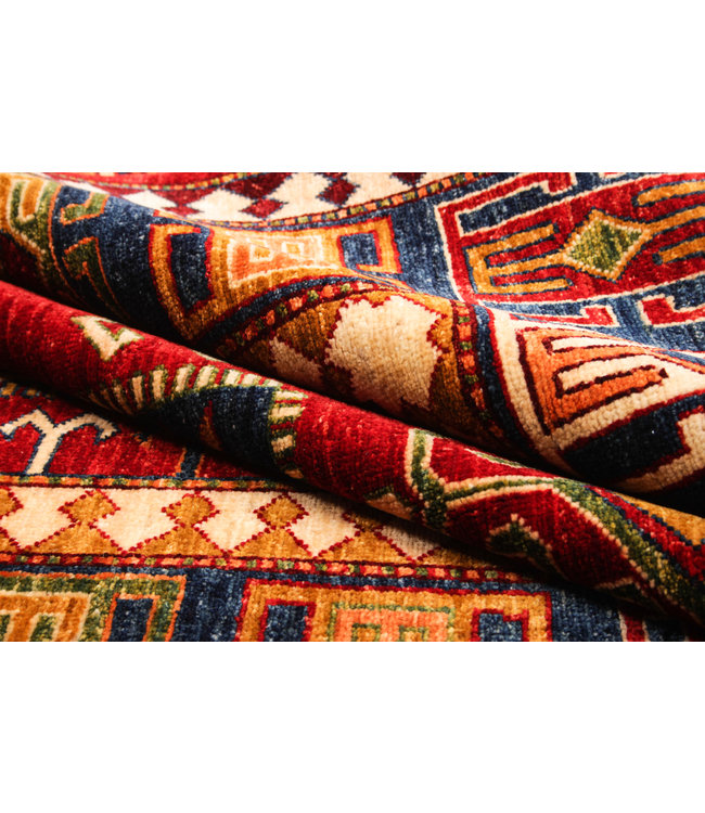 Hand knotted super fine Red kazak best Wool 294x201cm Area Rug Carpet 9'6x6'5ft