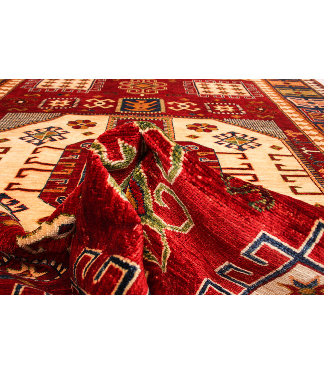 Hand knotted super fine Red kazak best Wool 294x201cm Area Rug Carpet 9'6x6'5ft