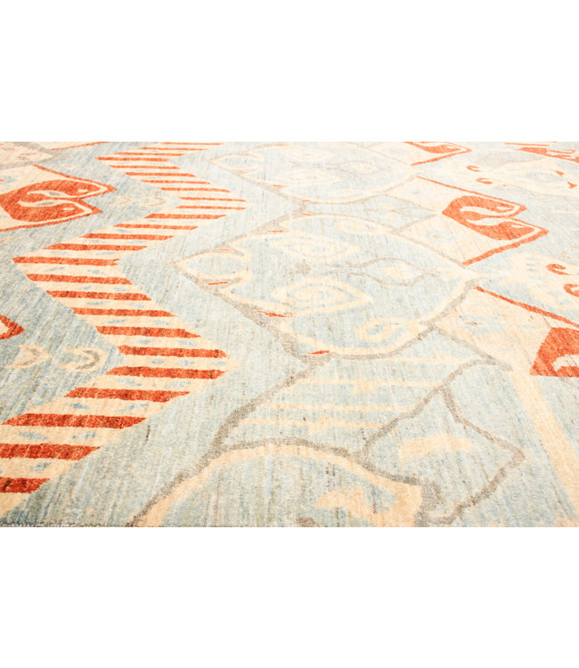 Hand knotted 8'2x6'5 ft Modern Art Ghazny Wool Rug 250x202 cm  Abstract Carpet