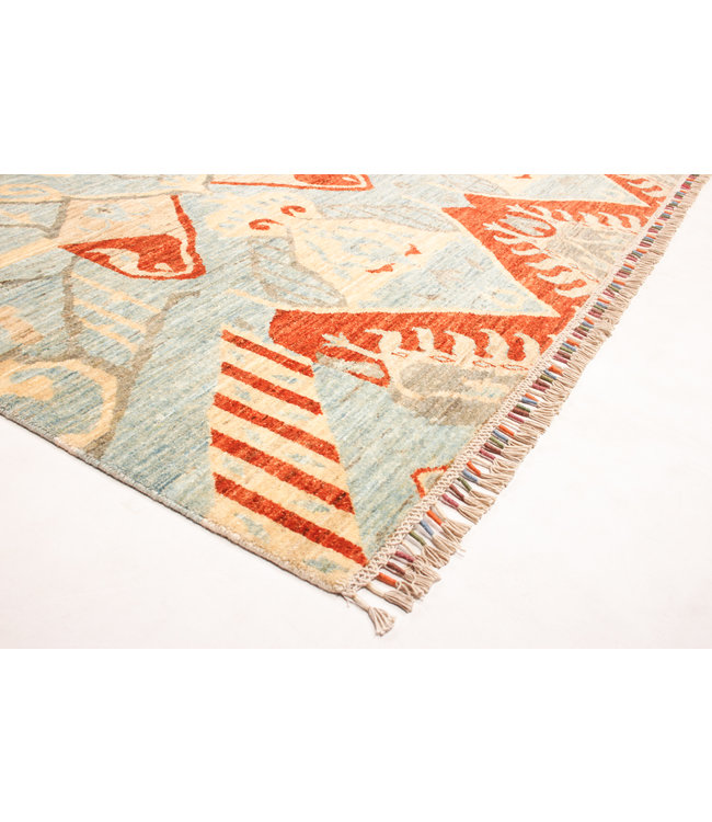 Hand knotted 8'2x6'5 ft Modern Art Ghazny Wool Rug 250x202 cm  Abstract Carpet