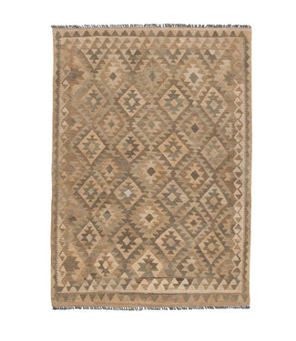 kelim kleed 205x146  cm vloerkleed tapijt kelims hand geweven Grijs Natural kelim