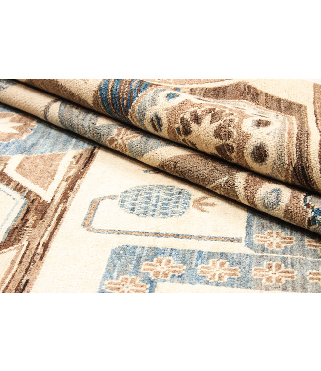 Hand knotted 8'x6'3 ft Modern Art Ghazny Wool Rug 246x195 cm  Abstract Carpet